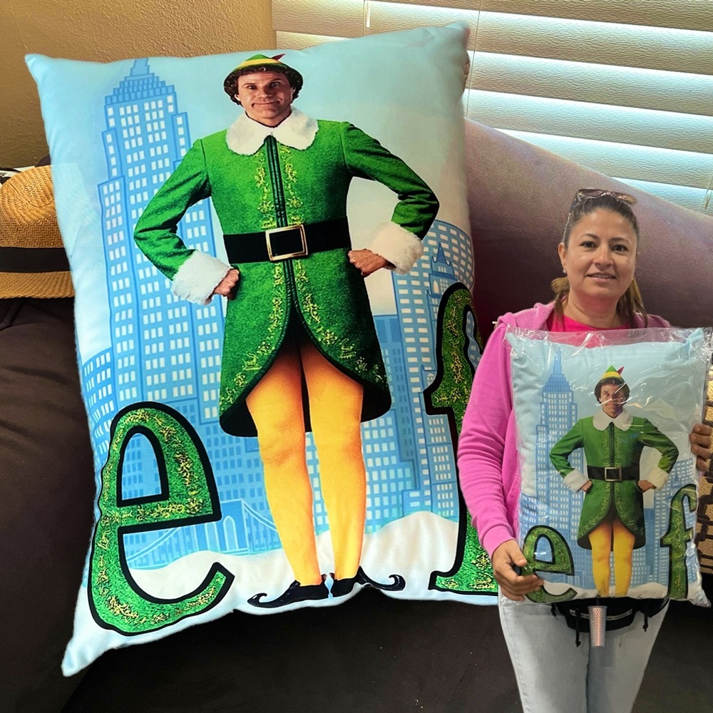 Brand New 24x18 Inch Elf Will Ferrell Soft Plush Pillow Buddy The Elf Movie
